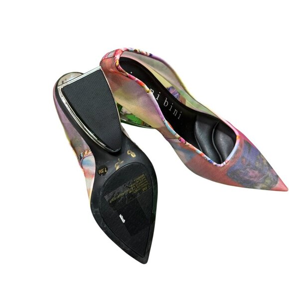 Gianni Bini Iridescent Mesh Pumps with Sculptural Chrome Heel NWT | Size 7.5M - Picture 7 of 8